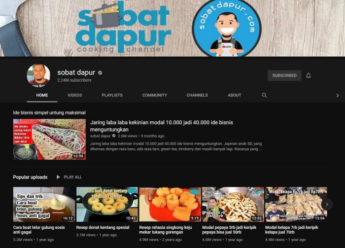 Channel Youtube Sobat Dapur