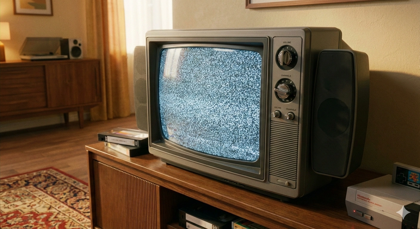 Televisi CRT generasi awal dengan rasio 4:3