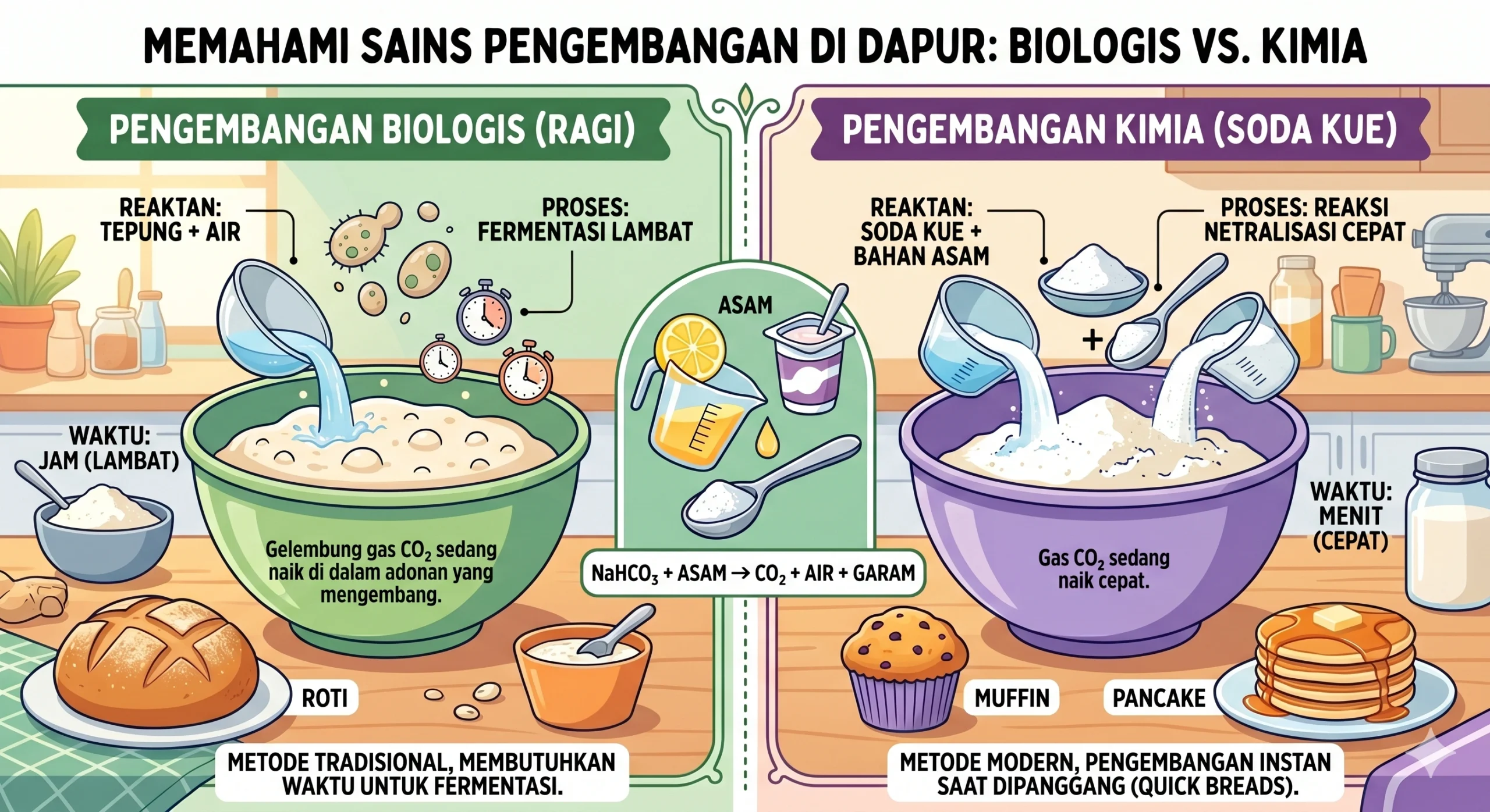 Pengembang Biologis vs. Kimiawi